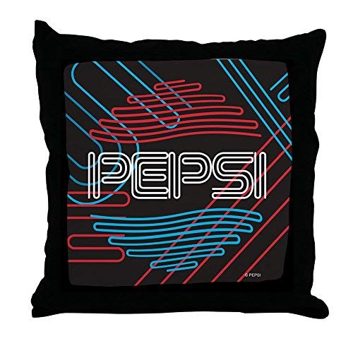 Pattebom Pepsi Neon Canvas Throw Pillow Covers 18x18 Inch - Vintage Farmhouse Home Decor, Soft Cushion Cases for Sofa, Bed, Living Room & Gifts