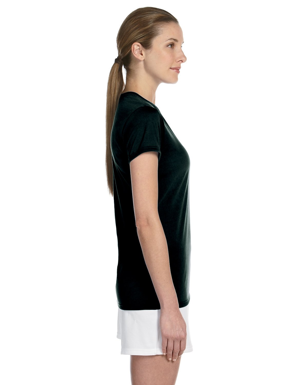 Gildan Performance Women's 4.5 oz. Short Sleeve T-Shirt (G420L) - Black - Comfortable Cotton Tee for Casual Wear, Gym & Everyday Outfits