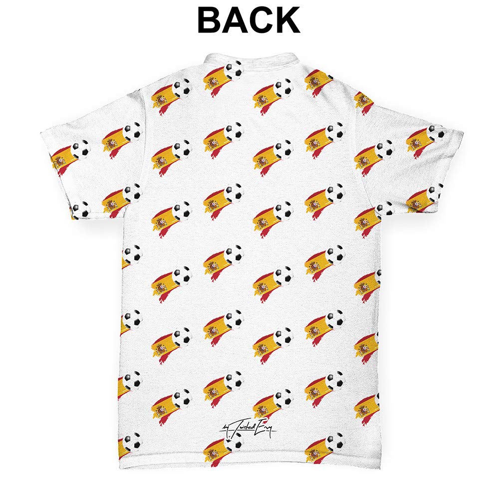 TWISTED ENVY Baby Girl Clothes - Spain Football Soccer Flag Print with Paint Splatter Design | Cute Outfit for Game Day & Photo Shoots