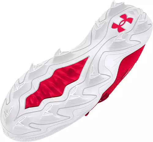 UA Youth Harper 9 RM Cleats - Red Baseball Cleats for Kids (3027452-103) | Perfect for Little League Games & Field Training