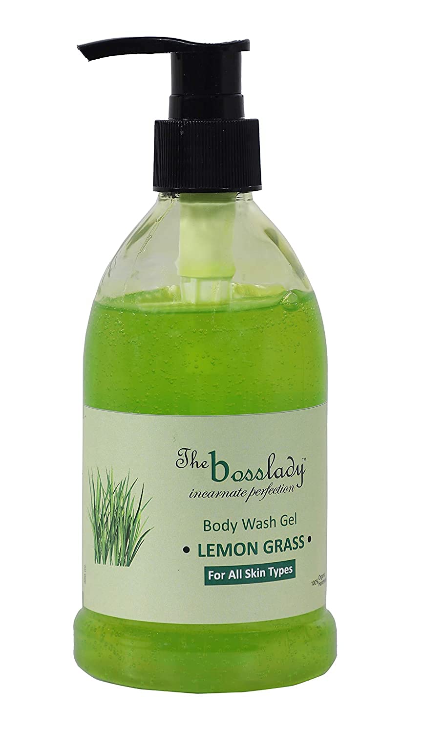 Organic Lemongrass Body Wash Gel for All Skin Types - 300ml | Handmade Natural Shower Gel for Women & Men | Refreshing Aromatherapy for Morning & Evening Showers