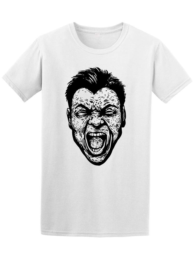 Men's Screaming Sketch Graphic T-Shirt - Funny & Edgy Casual Tee for Streetwear, Parties & Gifts