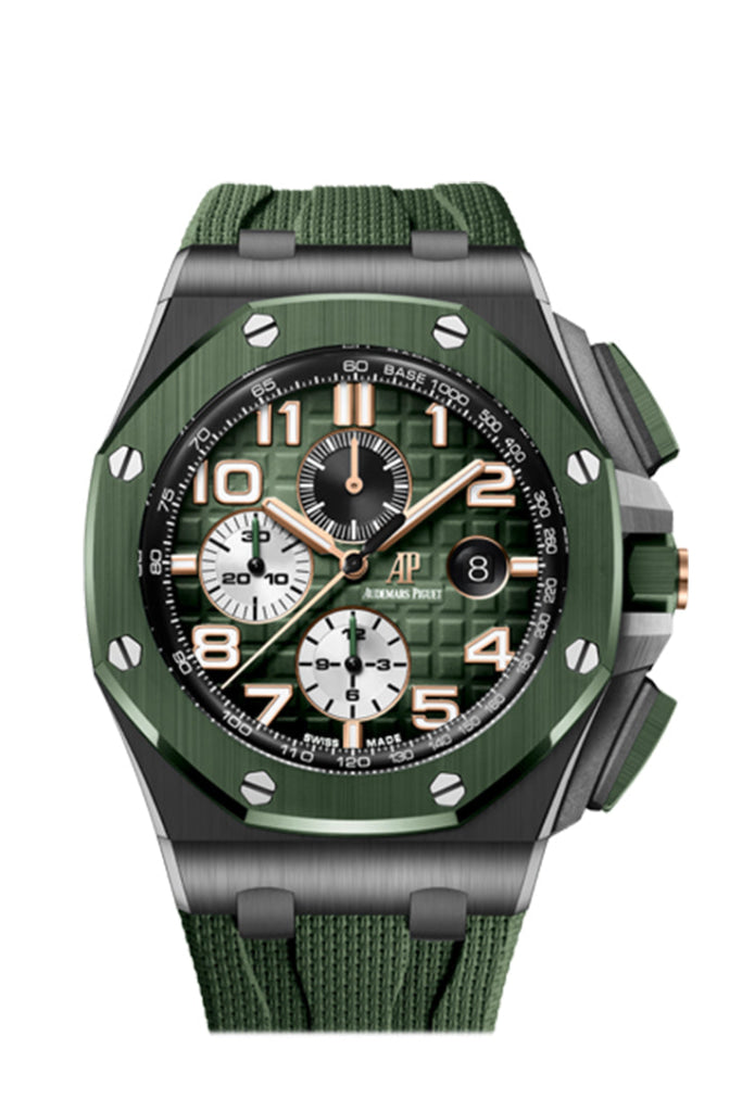 Audemars Piguet Royal Oak Offshore 44mm Green Ceramic Men's Luxury Watch 26405CE.OO.A056CA.01 - Perfect for Business Meetings & Special Occasions