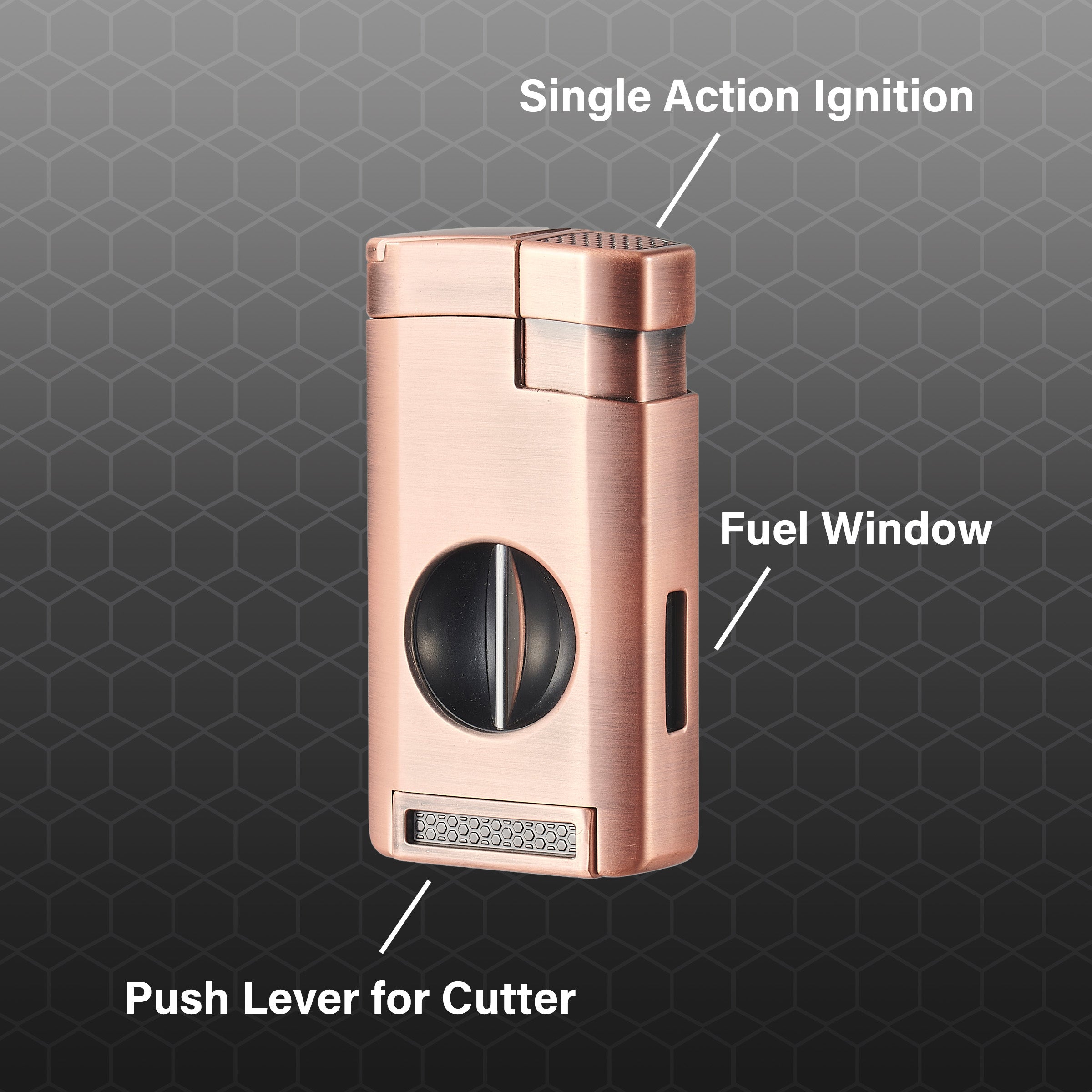 Premium Visol Kamet V Cutter Bronze Triple Torch Cigar Lighter - Windproof Butane Lighter for Cigars, Perfect for Outdoor Smoking & Gifting