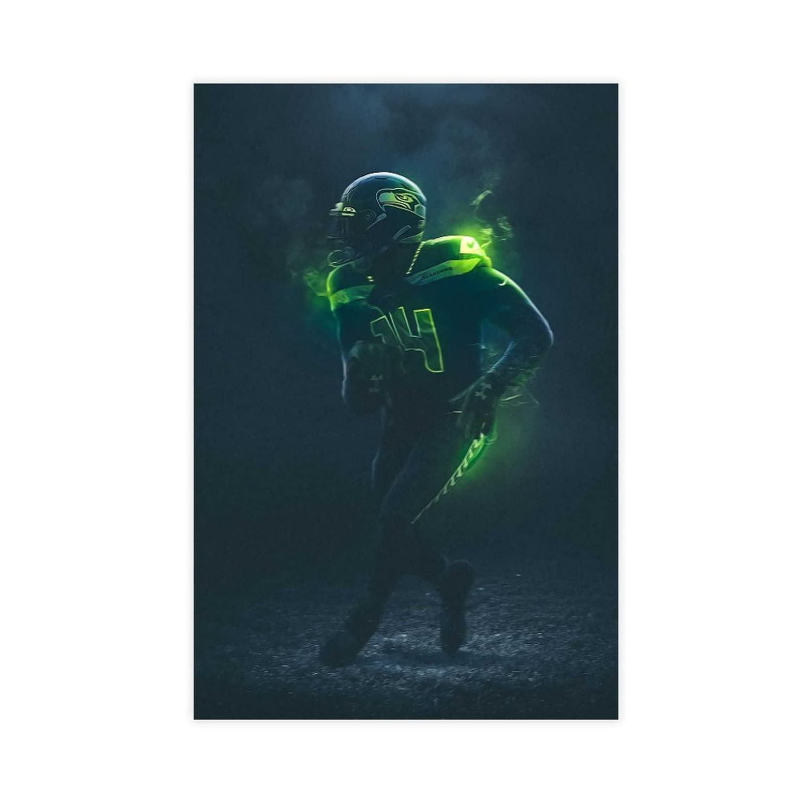 DK Metcalf Sports Posters - 12x18 Inch Canvas Wall Art for Bedroom, Office & Man Cave Decor - Perfect Gift for Football Fans & Sports Enthusiasts - Ideal for Game Rooms, Dorm Walls & Sports Themed Spaces