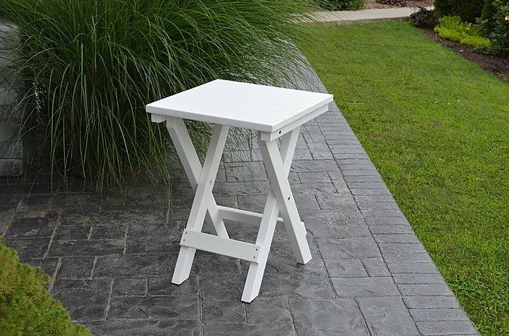 A & L Furniture Poly Coronado Square Folding Bistro Table - Outdoor Patio, Balcony, Garden Dining Set - Weather-Resistant & Space-Saving Design