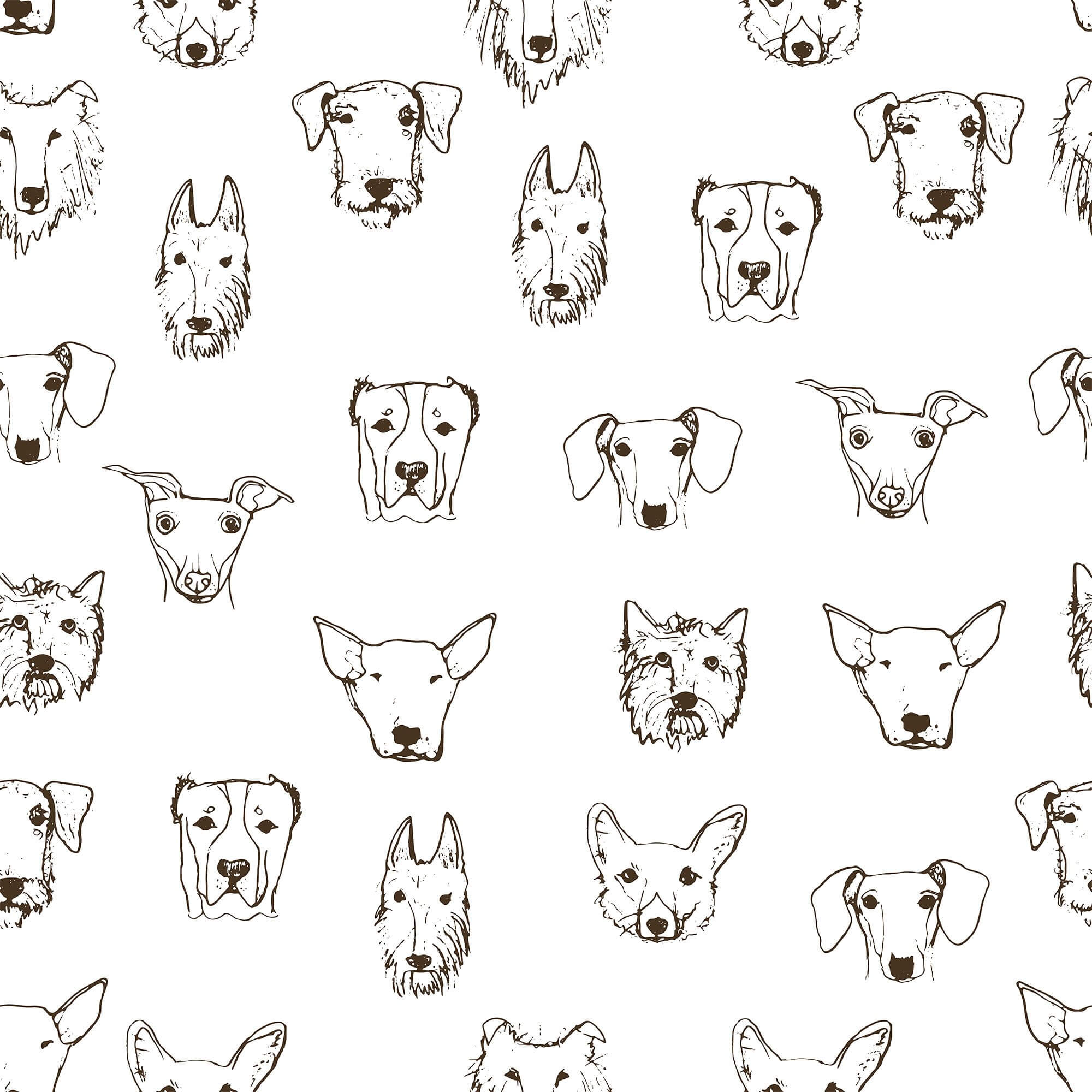 White Dog Animal Peel and Stick Removable Wallpaper - Self-Adhesive Pet Theme Wall Decor for Nursery, Bedroom & Living Room - Easy to Apply & Remove