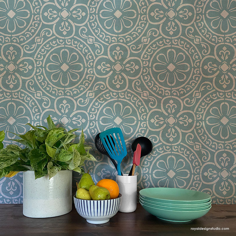 Bixby Tile Stencil - Reusable DIY Home Decor Stencils for Painting, Wall Art, and Floor Designs | Perfect for Bathroom, Kitchen, and Backsplash Projects