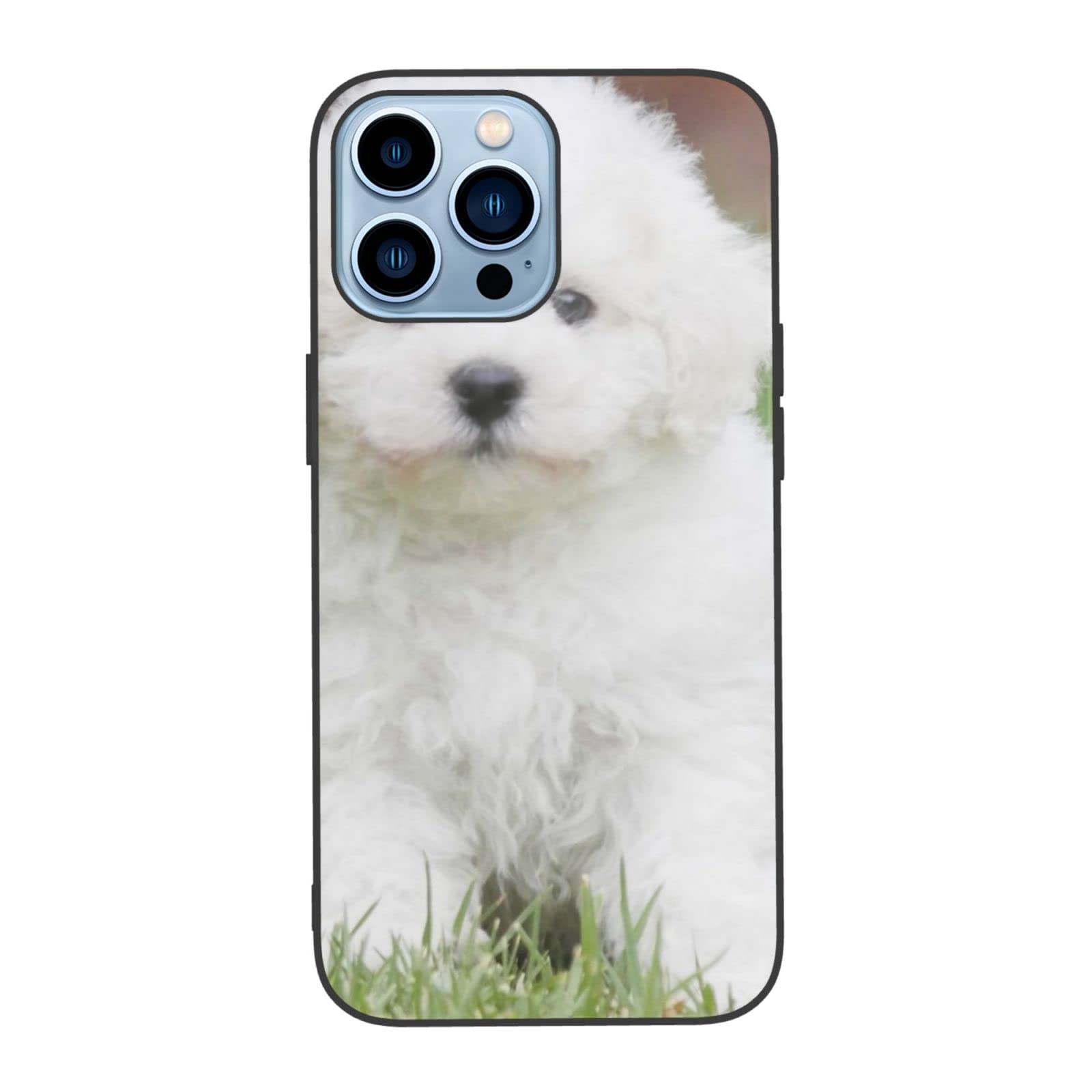 Bichon Frise Dog Printed iPhone 13 Pro Case 6.1 Inch - Shockproof Protective Phone Cover with Tempered Glass | Cute Pet Lover Accessory for Daily Use, Travel & Work