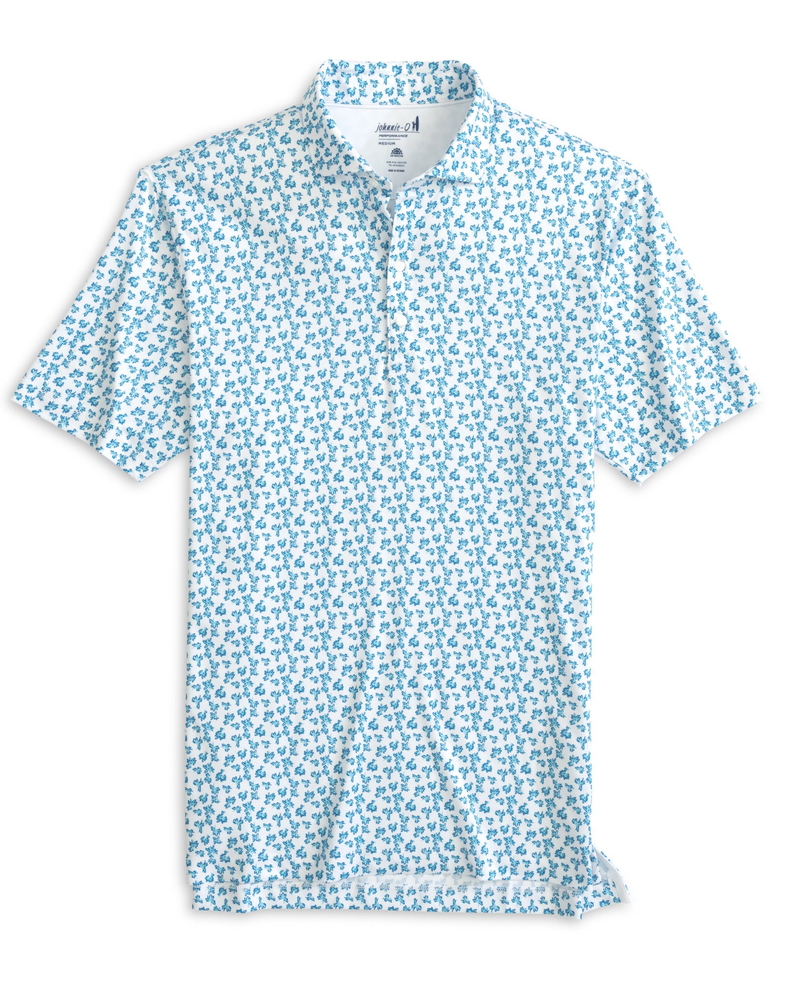 Johnnie O Vern Prep Performance Polo Shirt for Men - Breathable Golf & Casual Wear - Peacock Blue - Perfect for Golf, Tennis & Business Casual Outfits