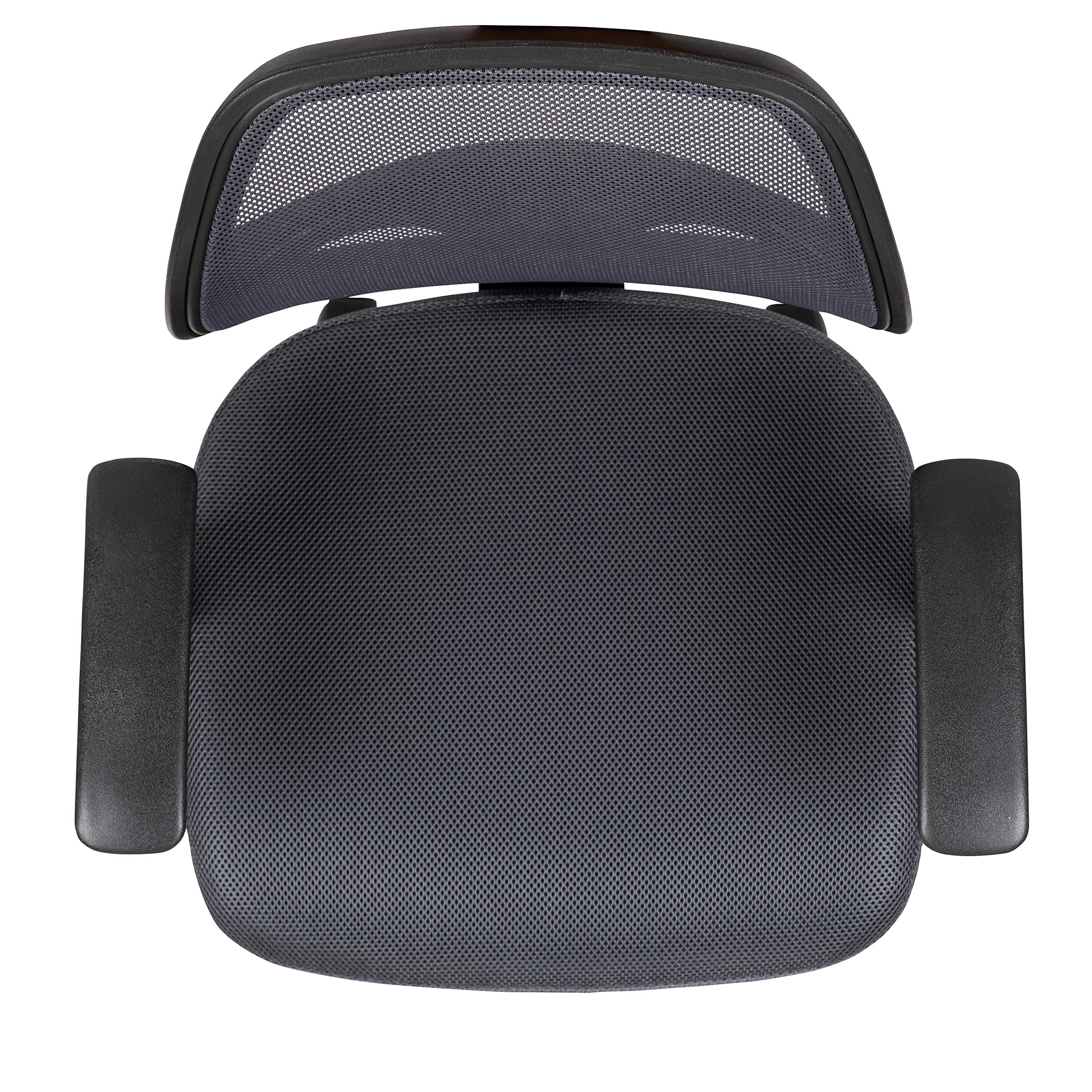 EMMA + OLIVER Mid-Back Gray Mesh Swivel Ergonomic Office Chair with Adjustable Arms - Perfect for Home Office, Gaming & Workspace Comfort