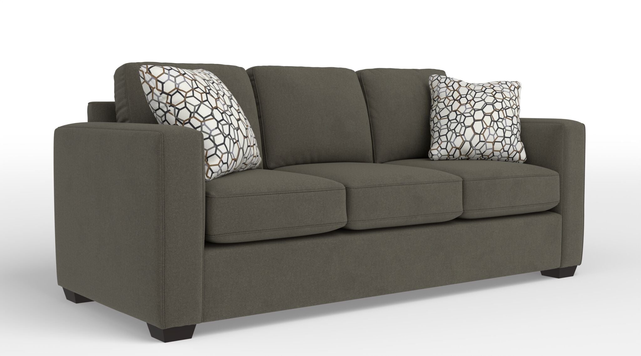 Caleb Queen Sofa Bed with Innerspring Mattress - Convertible Sleeper Sofa for Small Spaces, Arlo Brown Fabric - Perfect for Guest Rooms, Apartments & Home Offices