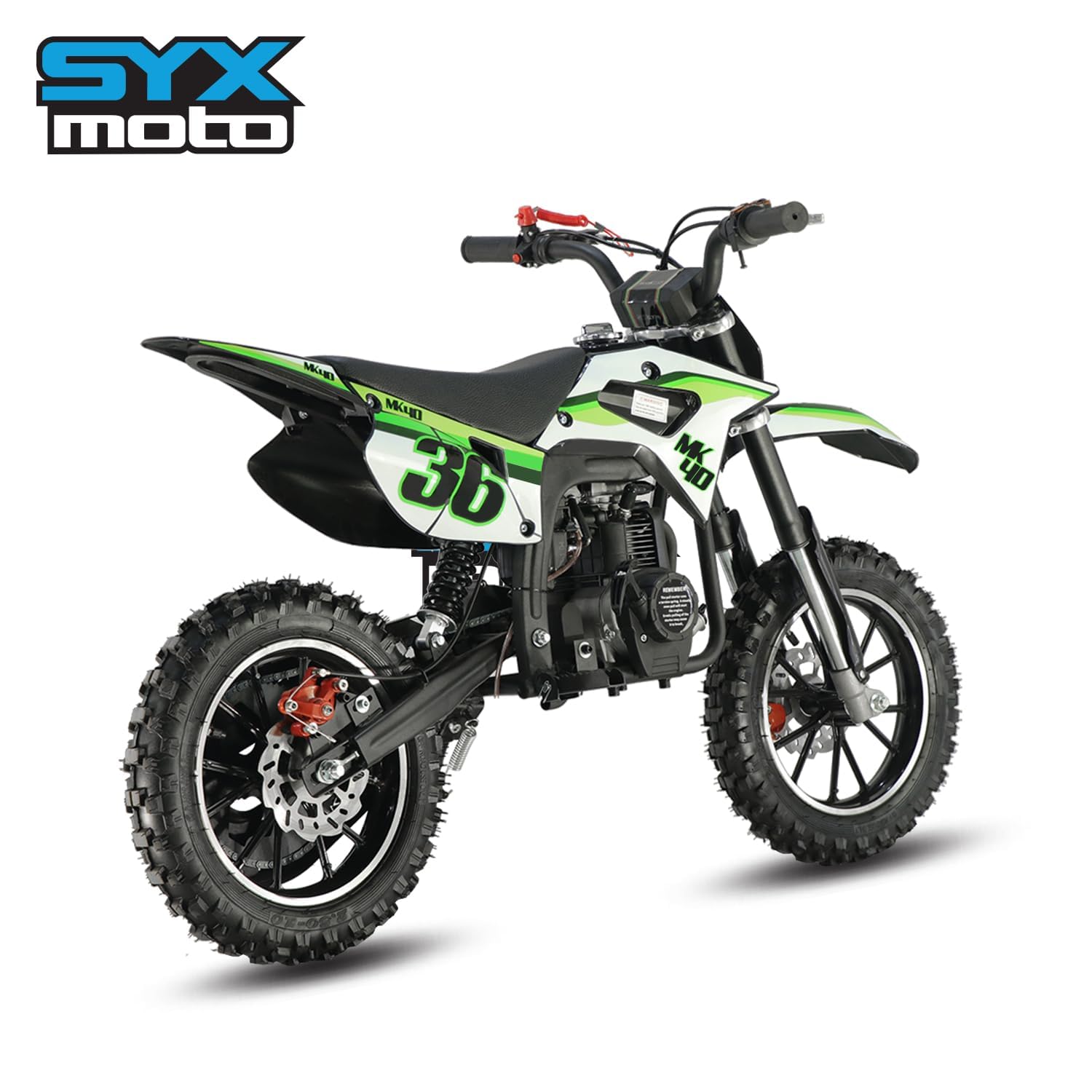 SYX MOTO 40cc Mini Dirt Bike for Kids Ages 8-12 | 4-Stroke Gas Powered Off-Road Pit Bike | 19 MPH Max Speed with Pull Start & 10'' Wheels | EPA Approved | Green | Perfect for Backyard Racing & Trail Adventures