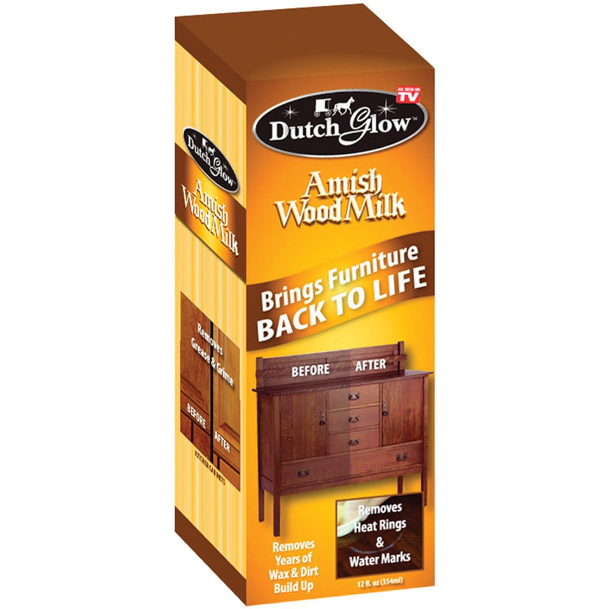 Dutch Glow Amish Wood Milk Polish - 12 Oz Boxed Natural Wood Finish Restorer | Perfect for Furniture, Cabinets & Hardwood Floors