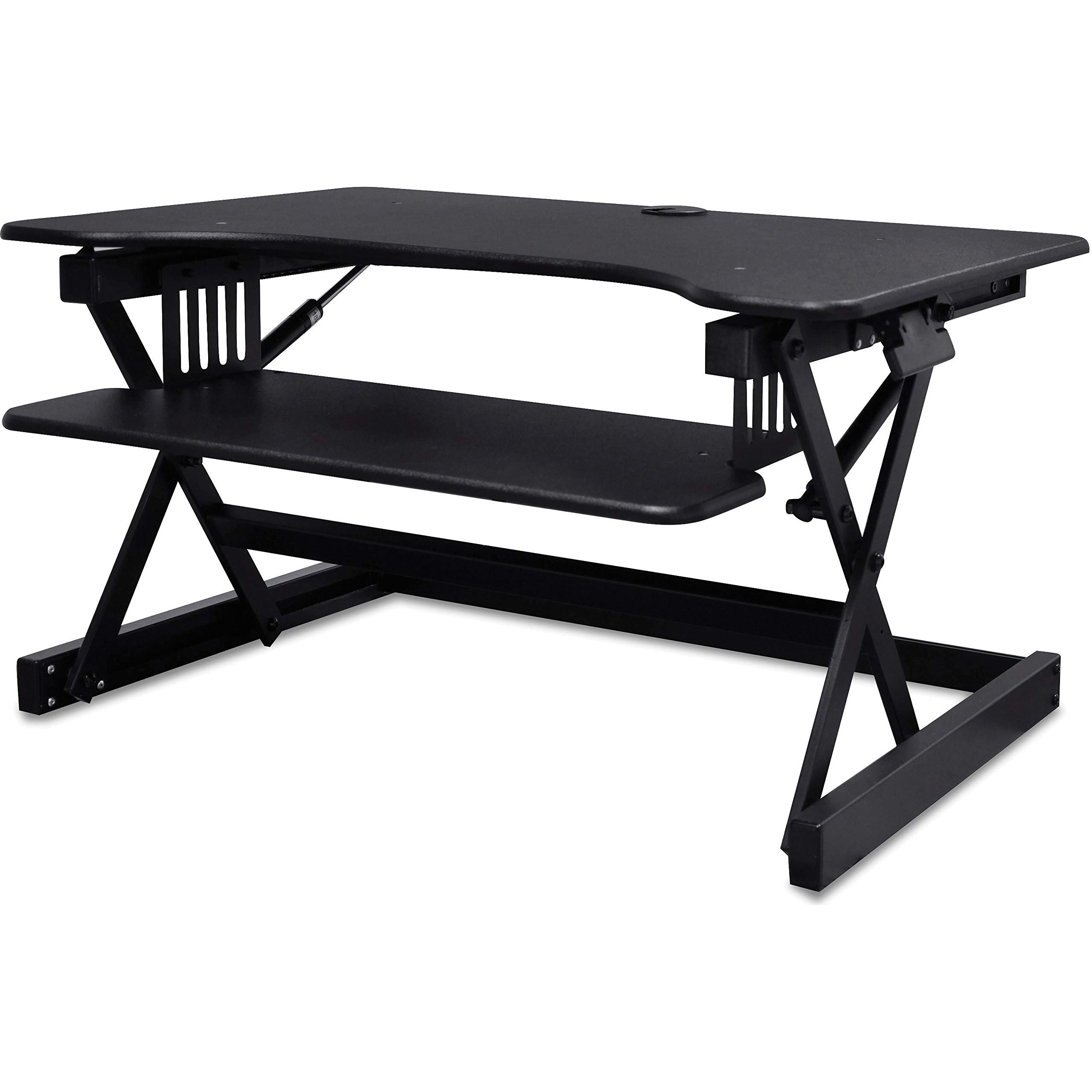 Lorell Adjustable Desk Riser Plus - Ergonomic Standing Desk Converter for Home & Office - Height Adjustable Computer Stand for Laptop & Monitor - Perfect for Work from Home & Office Workspace Setup