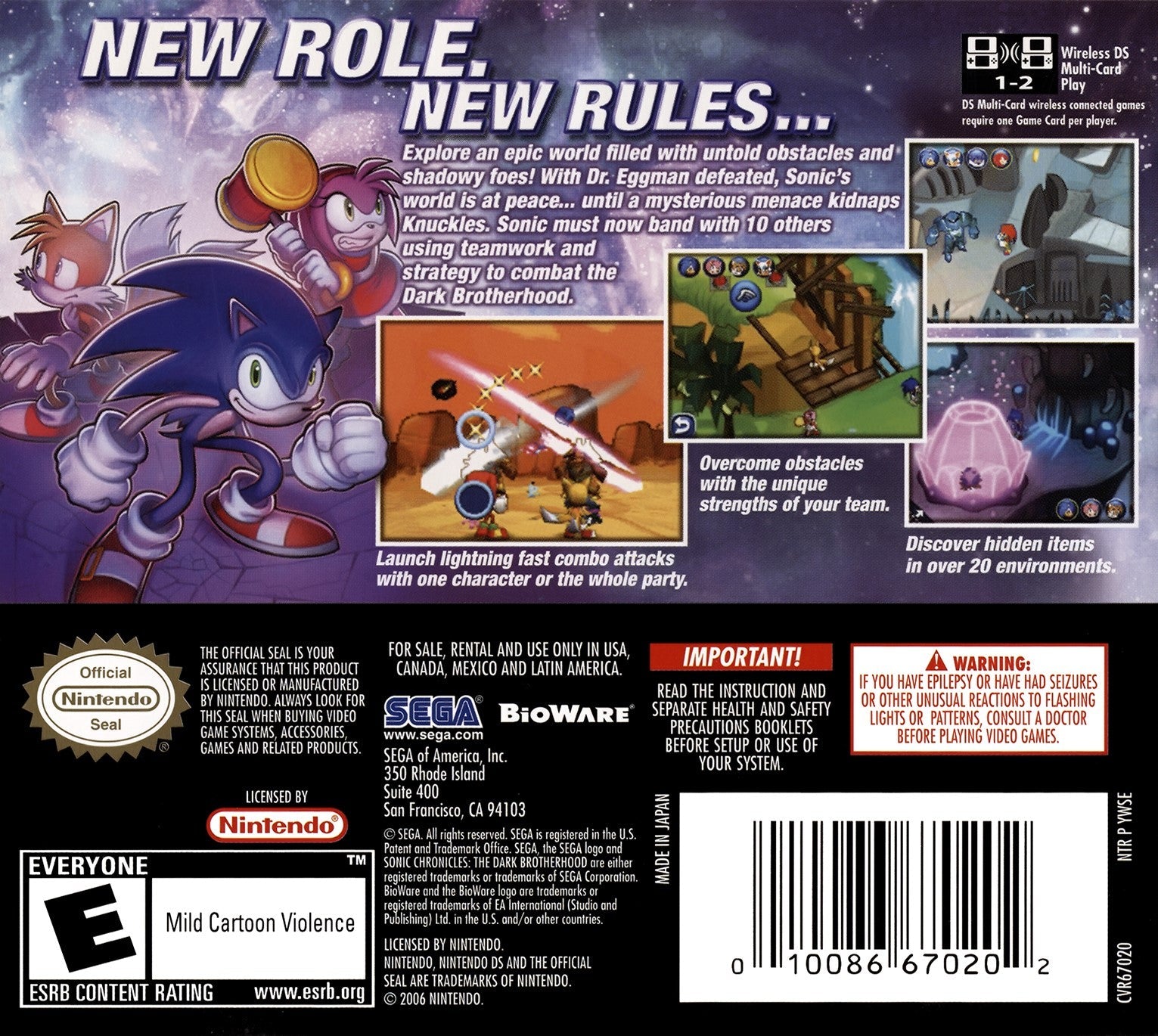 Sonic Chronicles: The Dark Brotherhood - Nintendo DS Action RPG Adventure Game for Kids & Adults - Perfect for Travel & Family Game Nights
