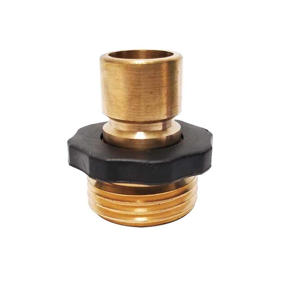 Thrifco 4400392 3/4 Inch Male GHT Brass Quick Connect Adapter - High-Quality Brass Fitting for Garden Hose, Irrigation Systems & Plumbing Applications