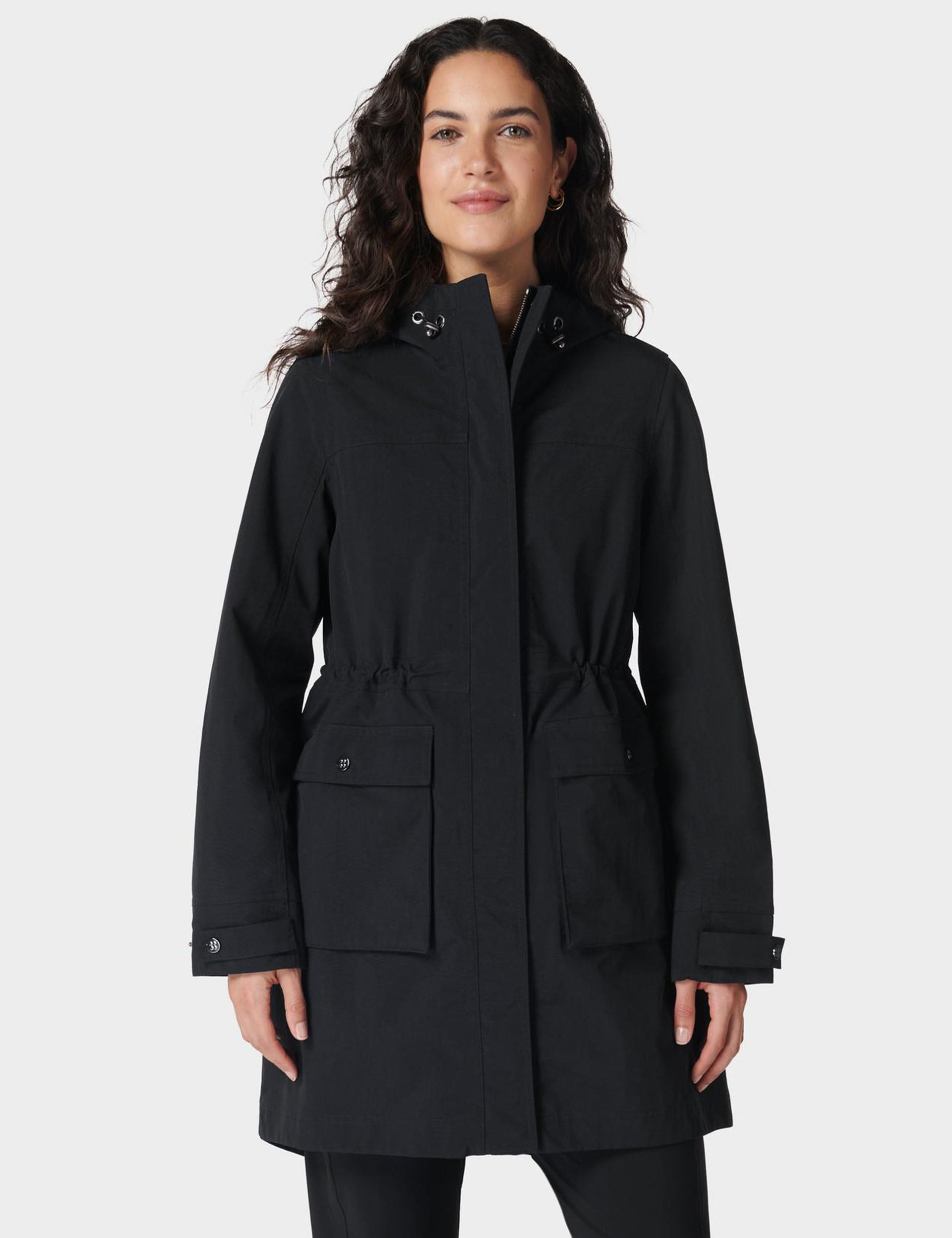 Waterproof Parka Jacket for Men & Women - Stride Outdoor Raincoat, Windproof & Lightweight, Black - Perfect for Hiking, Camping & Everyday Wear