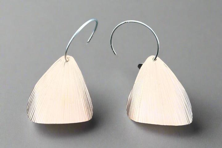 Elegant Rose Gold Over Silver Curved Petal Earrings for Women - Perfect for Weddings, Parties & Everyday Wear