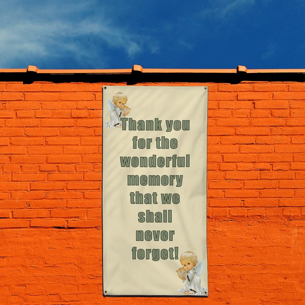 Double Sided Vertical Vinyl Banner - 96x48 Inches Weatherproof Outdoor Wedding & Event Sign with 8 Grommets - Perfect for Marriage Ceremonies, Thank You Displays, Yard Decor & Industrial Use