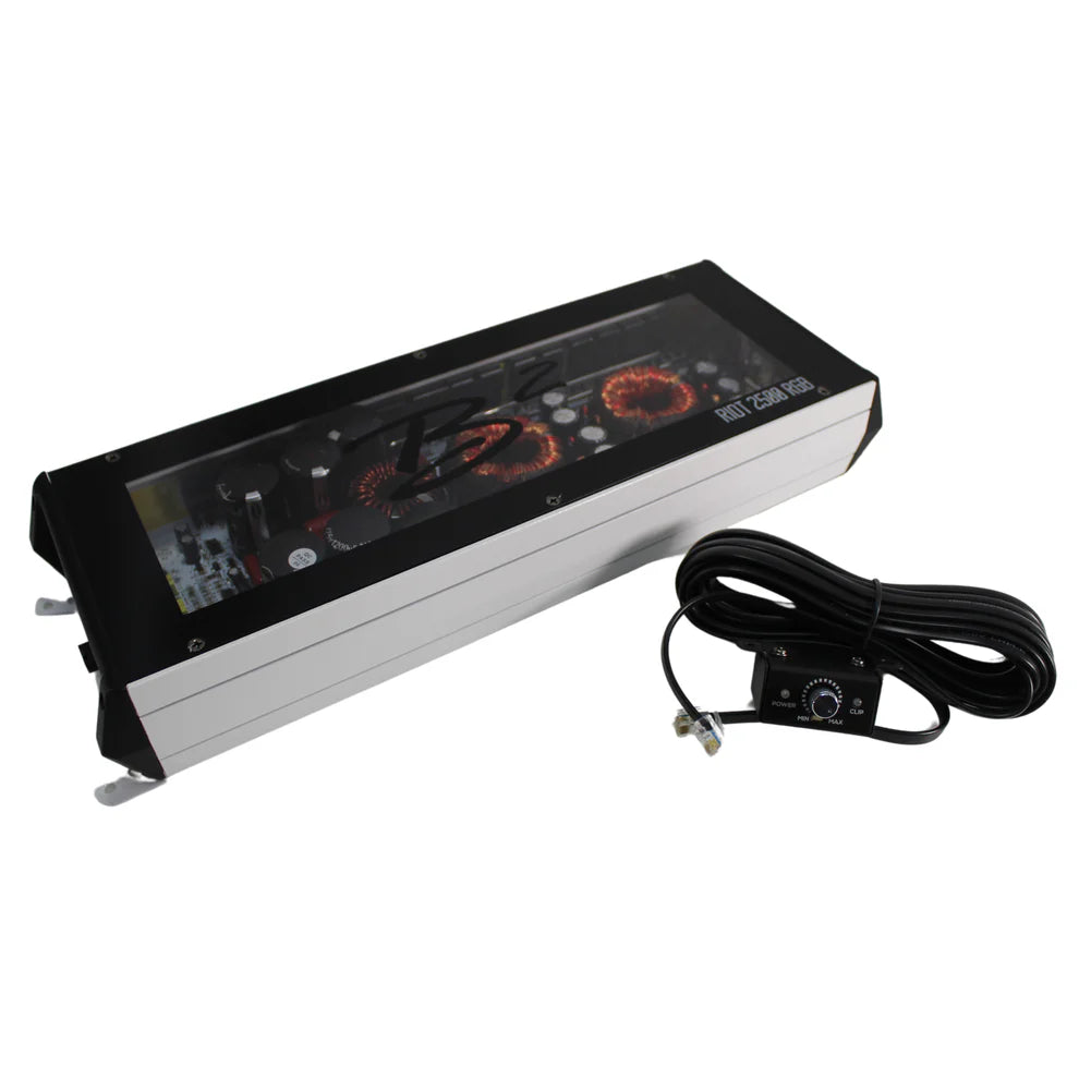 B2 Audio RIOT Series 2500W 1 Ohm Class D Monoblock Car Amplifier with RGB LED Lights - Powerful Bass Boost for Car Audio Systems, Subwoofers, and Custom Vehicle Stereo Installations