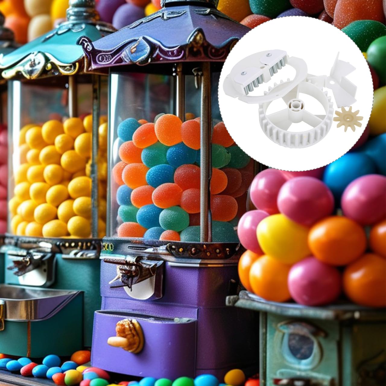 Adjustable Candy Vending Machine Wheel 4.72x4.72x3.14