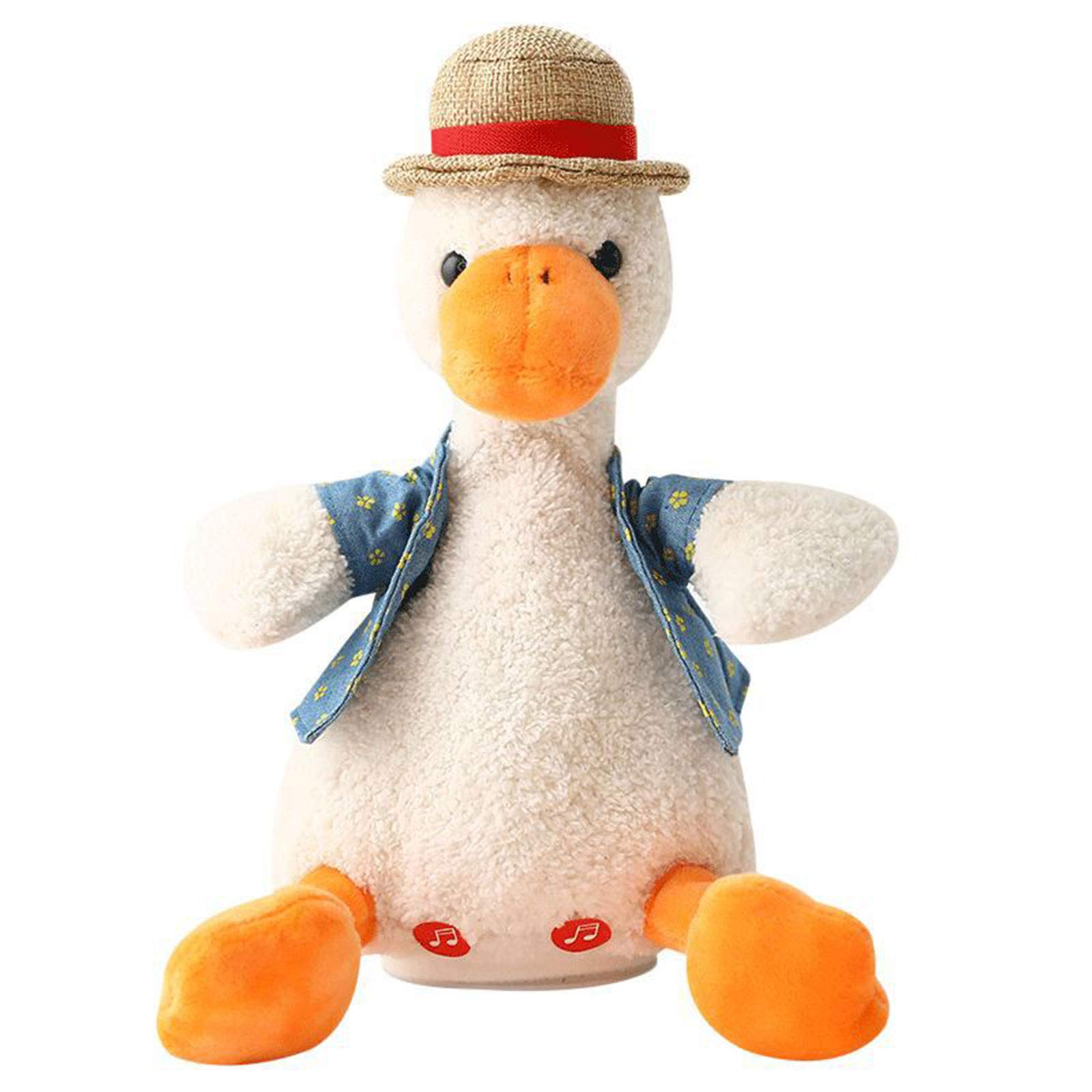Funny Talking Duck Plush Toy - Repeats What You Say, Interactive Stuffed Animal for Kids & Babies, Early Learning Educational Gift (Yellow & White) - Perfect for Playtime, Birthday Gifts & Speech Development