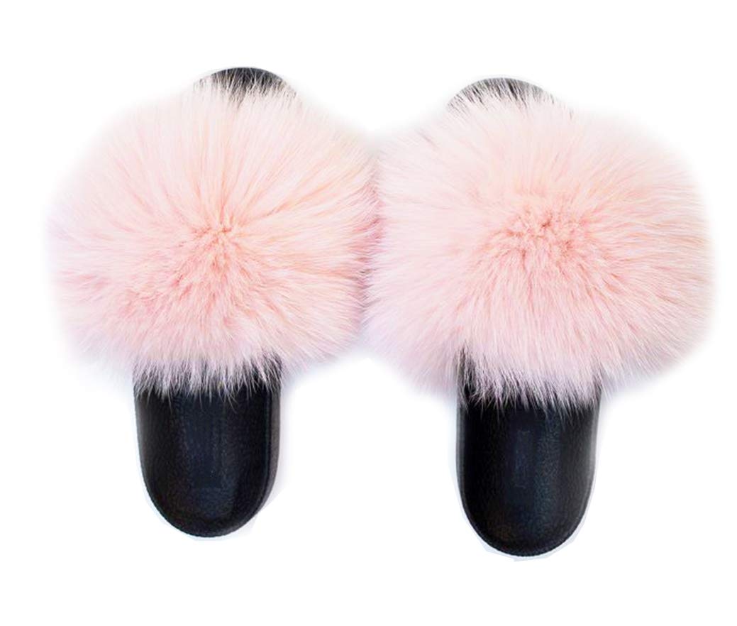 Adorllya Women's Fuzzy Flip Flop Slides - Soft Fur House Slippers for Women, Cozy Indoor/Outdoor Comfort - Perfect for Home, Lounge & Backyard Use
