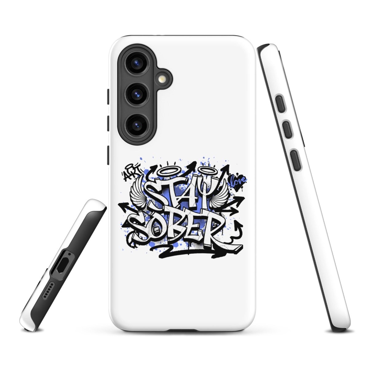 Stay Sober Graffiti Samsung Phone Case - Trendy Protective Cover for Galaxy S21/S20/Note 20 - Perfect for Nightlife, Concerts & Urban Fashion