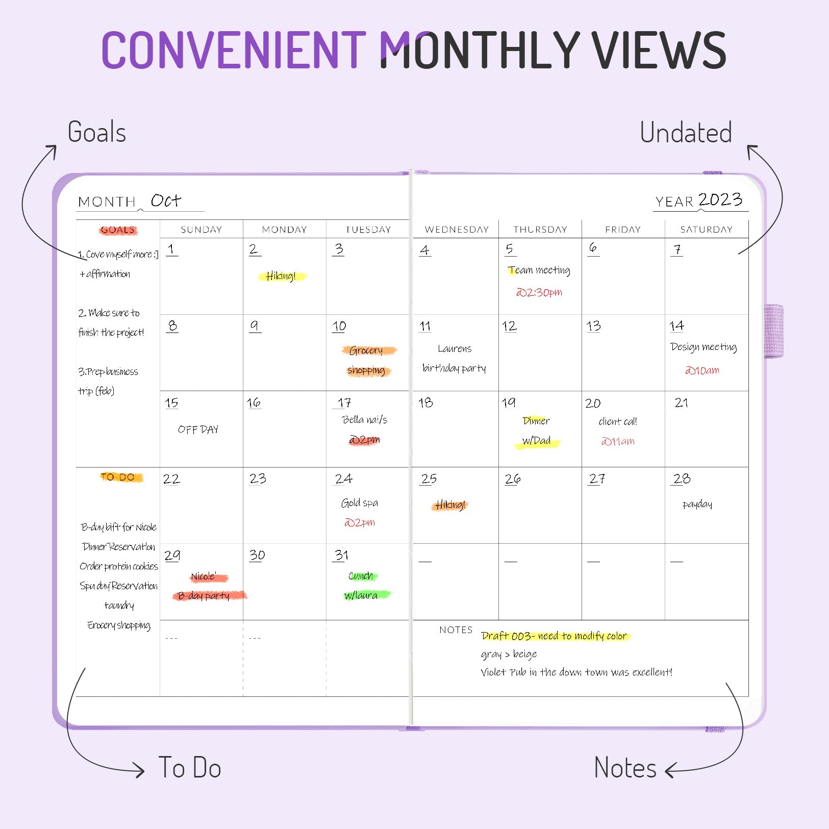2025 Undated Weekly Planner - Forvencer Simplified Daily, Weekly & Monthly Calendar Organizer - Cute A5 Pink Notebook for Goal Tracking & Task Management - Perfect for Students, Professionals & Busy Moms - Start Anytime Productivity Journal