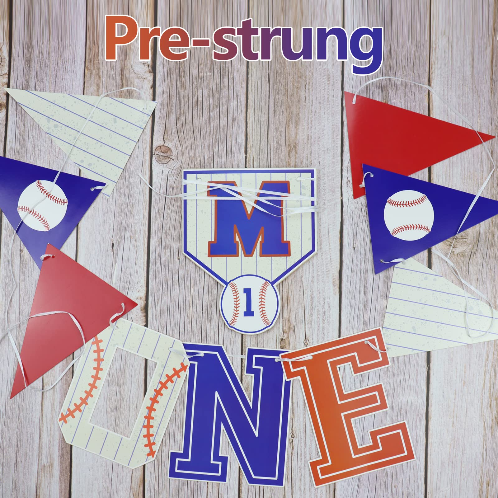 Baseball 1st Birthday Decorations - First Year Photo Banner & My Rookie Year Banner for Boys | Baby's First Birthday Party Supplies | Perfect for Baseball Theme Birthday Parties, Baby Showers & Milestone Celebrations
