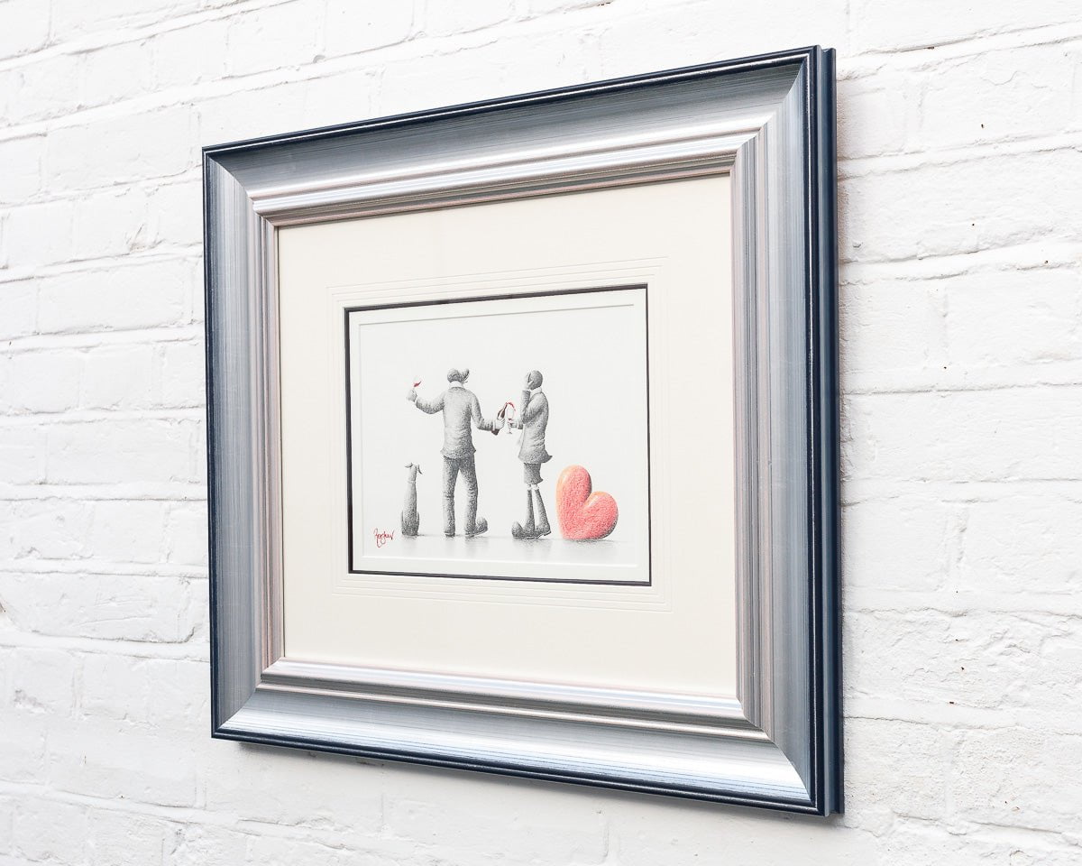 Romantic Love Sketch Art Print - Handmade Original Drawing for Wedding, Anniversary & Valentine's Day Gifts - Perfect for Home Decor & Couples Presents