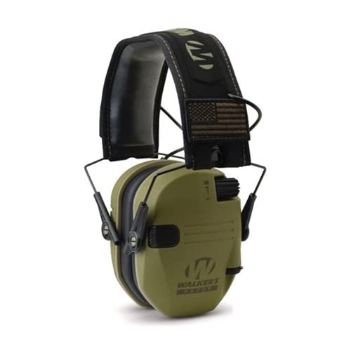 Walker's Razor Slim Shooting Earmuffs - Noise Cancelling Hearing Protection with Walkie Talkie & Safety Glasses Bundle for Hunting, Range Shooting & Outdoor Activities