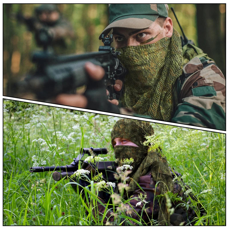 Sniper Veil Camo Mesh Tactical Scarf - Military Grade Concealment Scarf for Hunting, Airsoft & Outdoor Survival Gear | Perfect for Snipers, Hunters & Tactical Enthusiasts