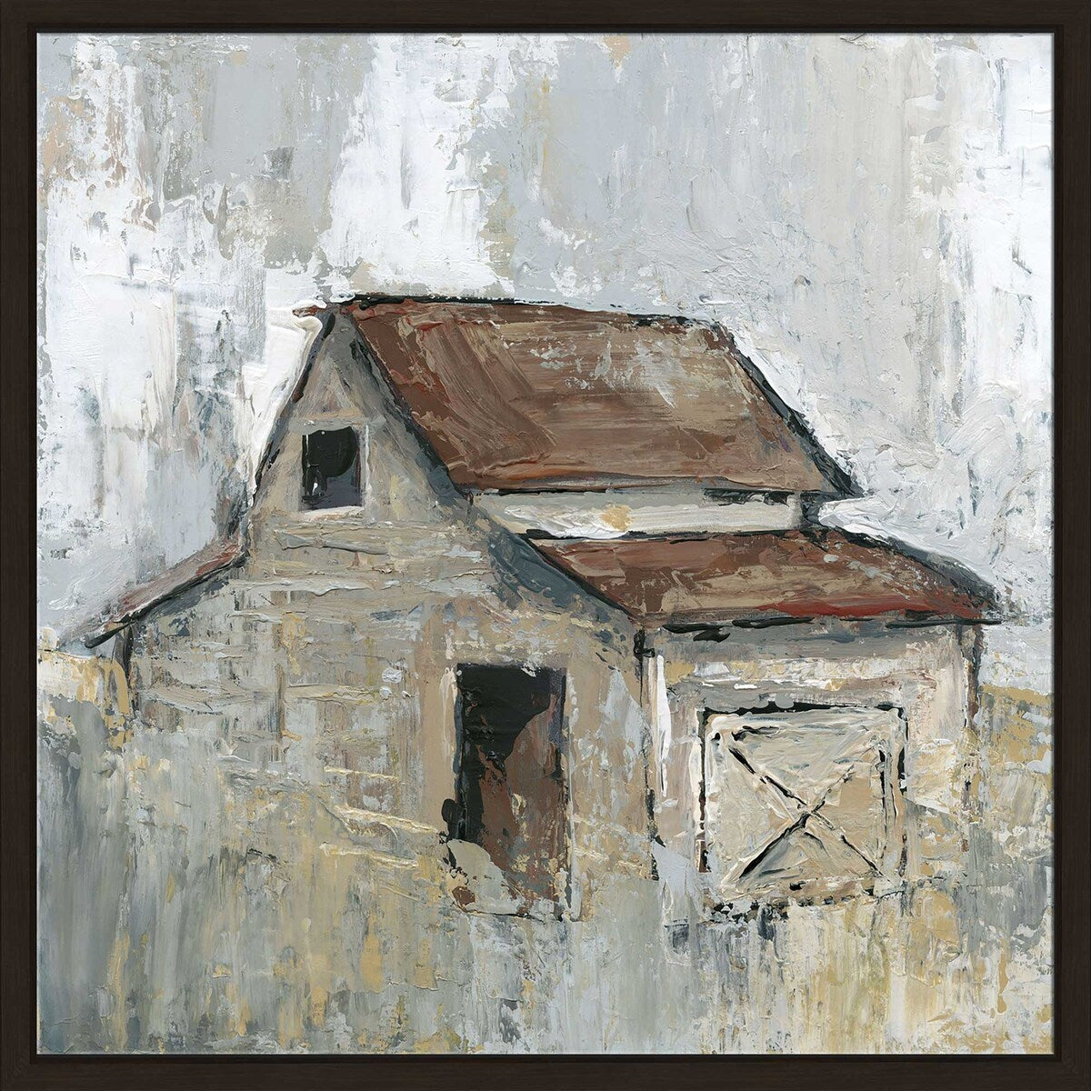 Barn at Midday by Carol Robinson - Premium Floating Canvas Wall Art Print - Perfect for Living Room, Bedroom & Office Decor