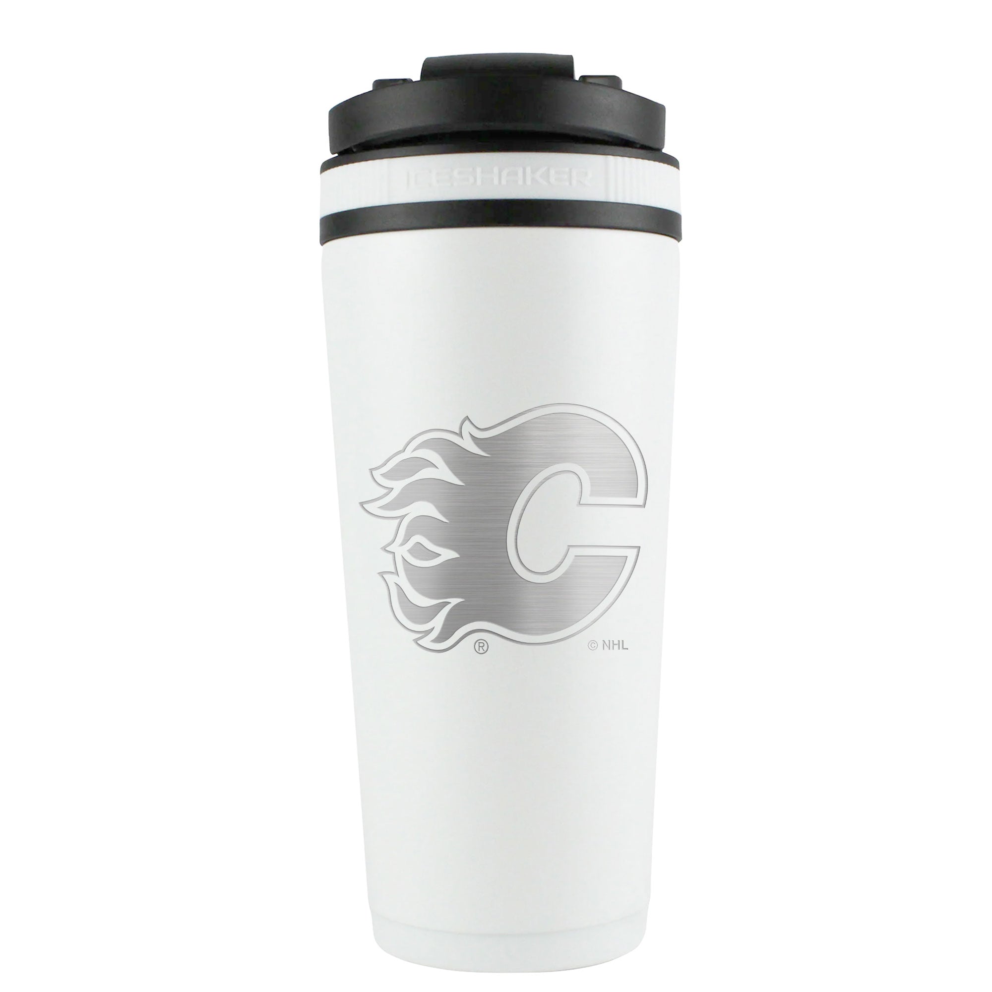 Officially Licensed Calgary Flames 26oz Stainless Steel Water Bottle - Insulated Tumbler for Cold Drinks, Perfect for Hockey Games, Gym & Outdoor Activities