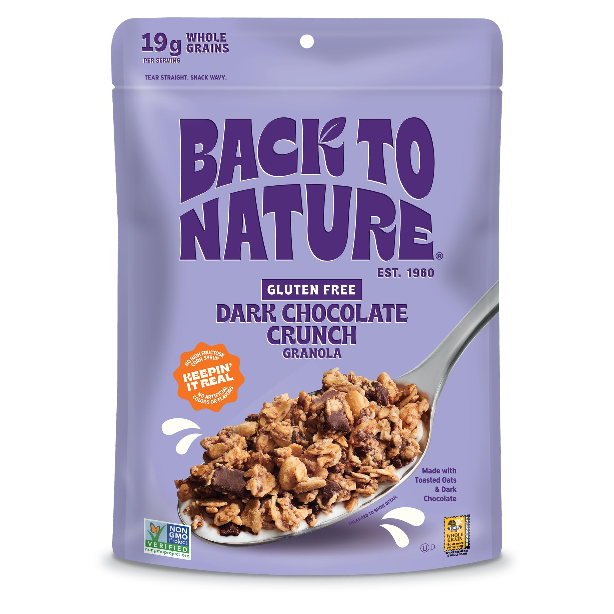 Organic Gluten-Free Granola Cereal - Non-GMO, Vegan, Whole Grain Rolled Oats Snack - Chocolate Flavor, 11oz (6-Pack) - Perfect for Breakfast, Healthy Snacking & On-the-Go Nutrition