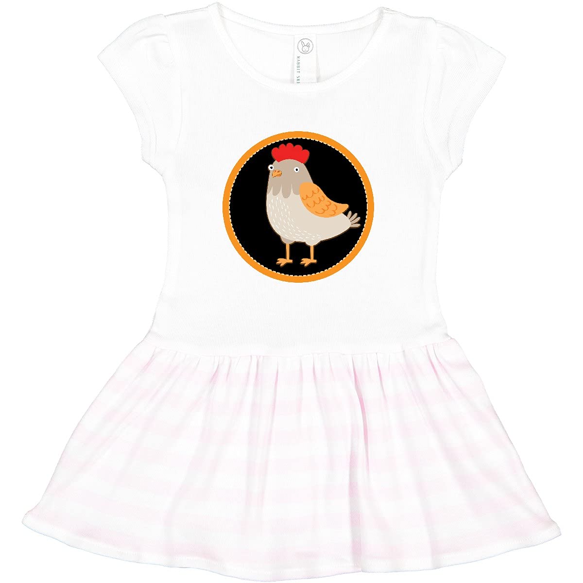 Inktastic Chicken Farmer Hen Toddler Dress - Cute Farm Animal Print Baby Girl Outfit for Playdates, Parties & Everyday Wear