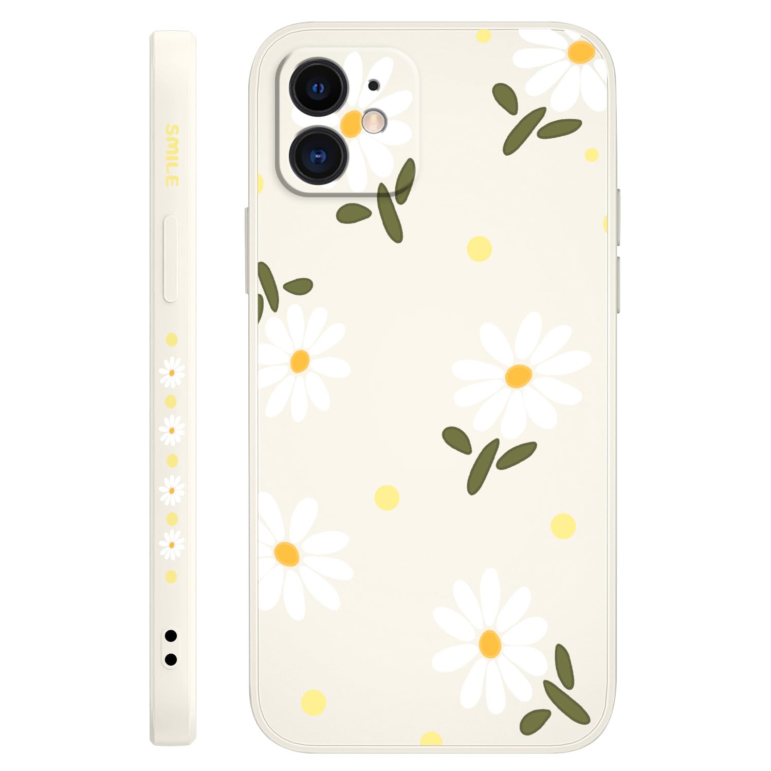 Shockproof iPhone 11 Case with Creative Chrysanthemum Design - Slim Soft Protective Phone Cover for iPhone 11 (Daisy White) | Perfect for Everyday Use, Travel & Outdoor Activities
