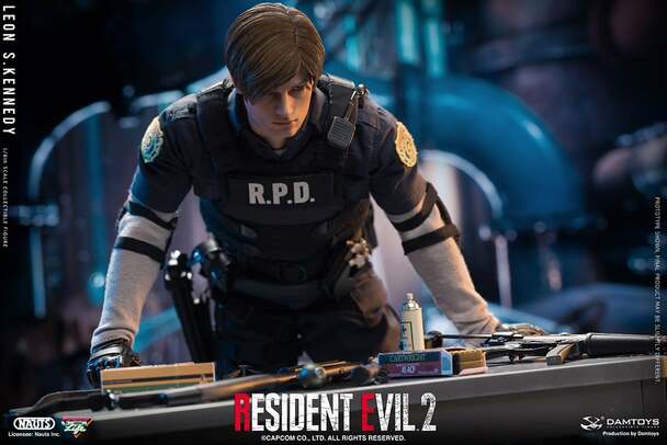 Damtoys 1/6 Scale Resident Evil 2 RE2 Leon S. Kennedy Action Figure DMS030 - Collectible Model for Horror Game Fans & Display