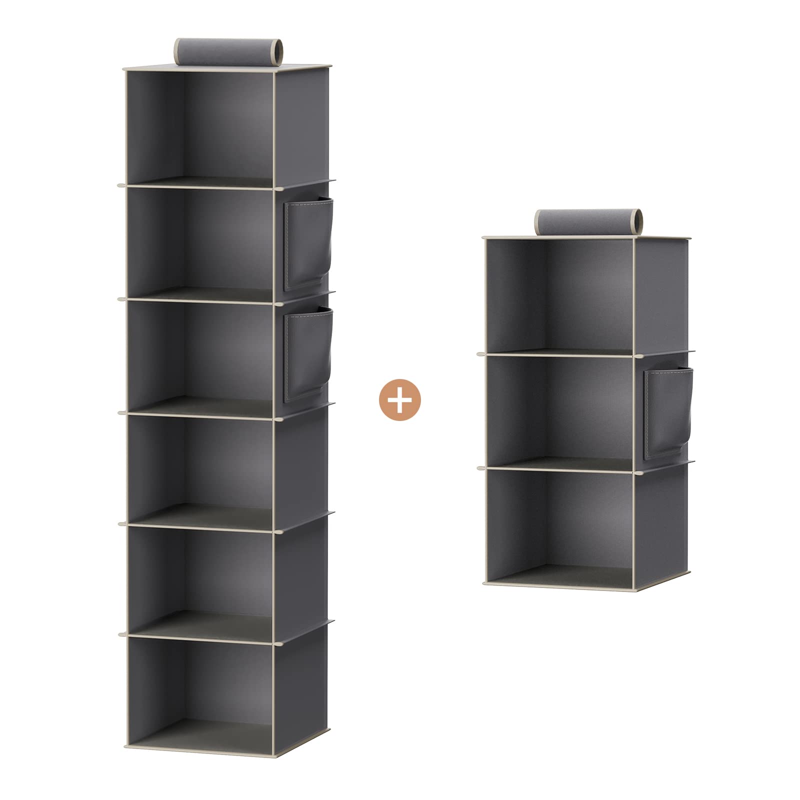 6-Shelf Hanging Closet Organizer for Clothes & Accessories | Space-Saving 3-Tier Storage Shelves | Perfect for Bedroom, Closet & Dorm Organization