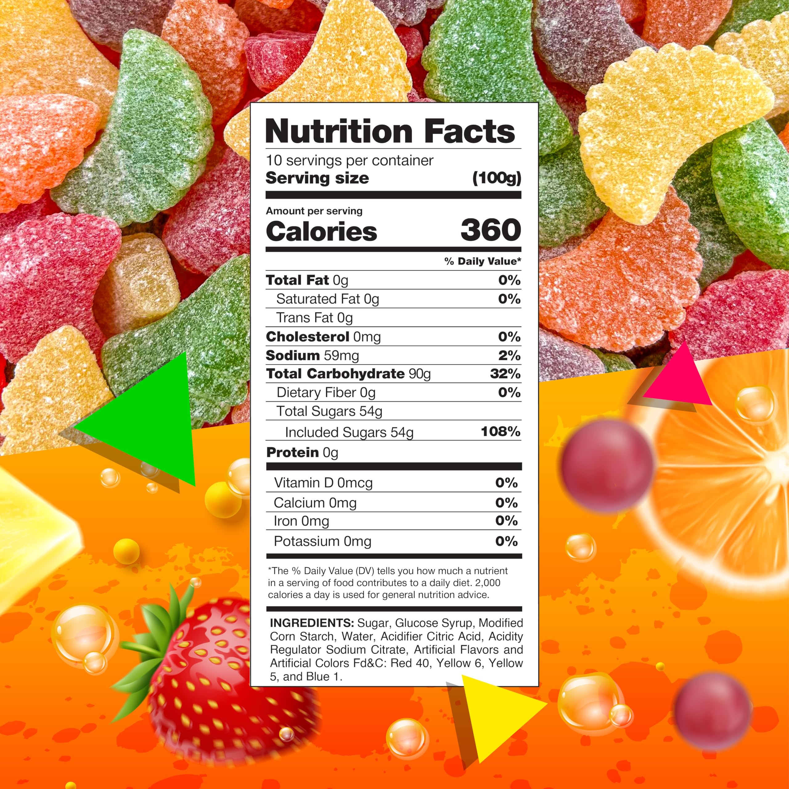Assorted Fruit Slices Jelly Candy - 2.2lb Bulk Bag - Soft & Chewy Mixed Flavors Gummy Candy - Perfect for Parties, Movie Nights & Office Snacks