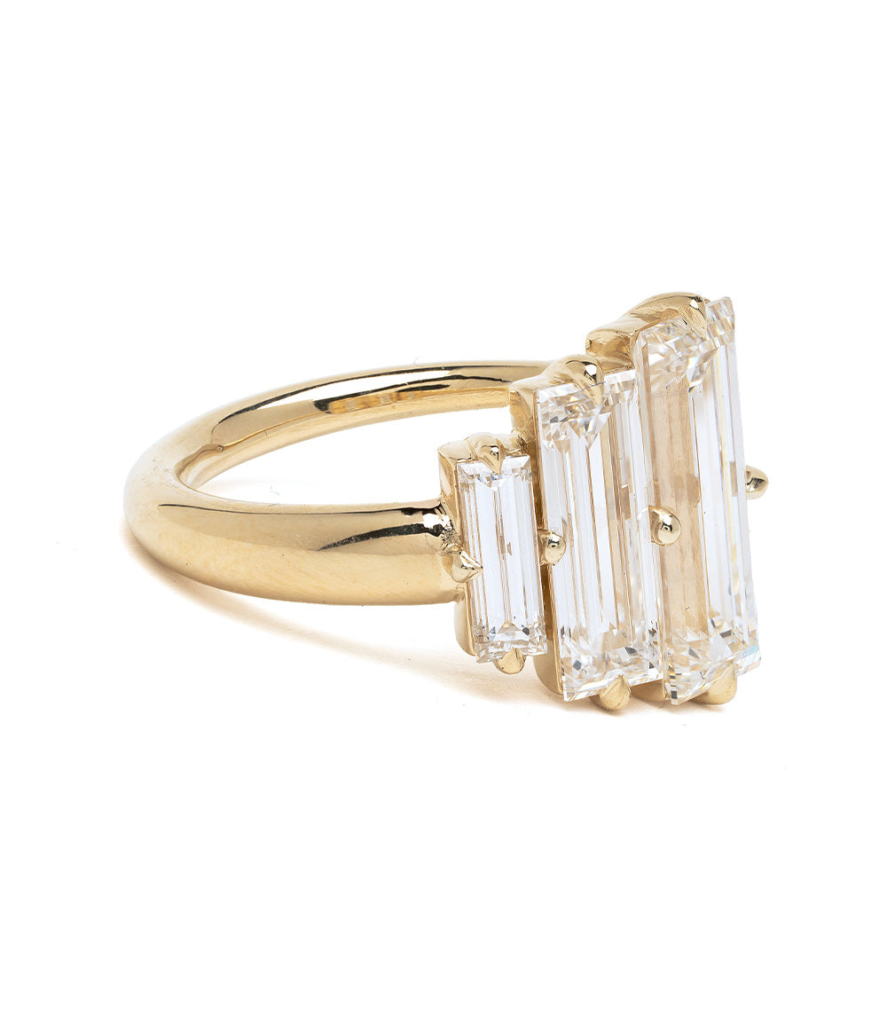 Simone Three Stone Baguette Diamond Engagement Ring - Elegant Wedding Band for Proposal, Anniversary & Special Occasions