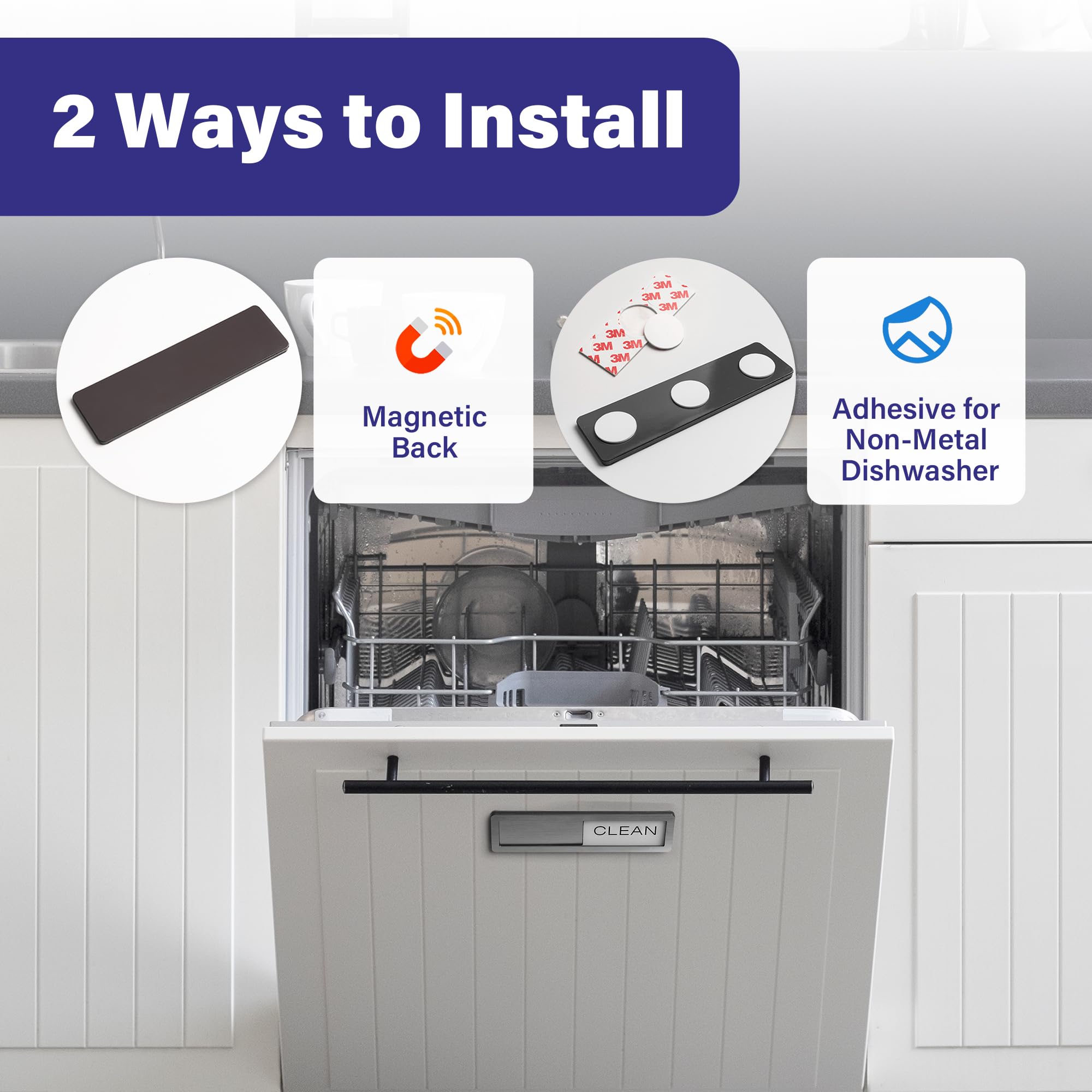Stainless Steel Dishwasher Clean Dirty Indicator Magnet Sign - Easy to Use Kitchen Gadget for Dishwasher Status - Perfect for Home, Office, and Restaurant Use