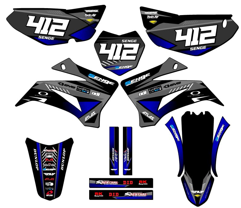 2008-2025 Yamaha TTR 125 Surge Black Senge Graphics Complete Kit with Rider I.D. - Off-Road Motorcycle Customization for Dirt Bike Enthusiasts