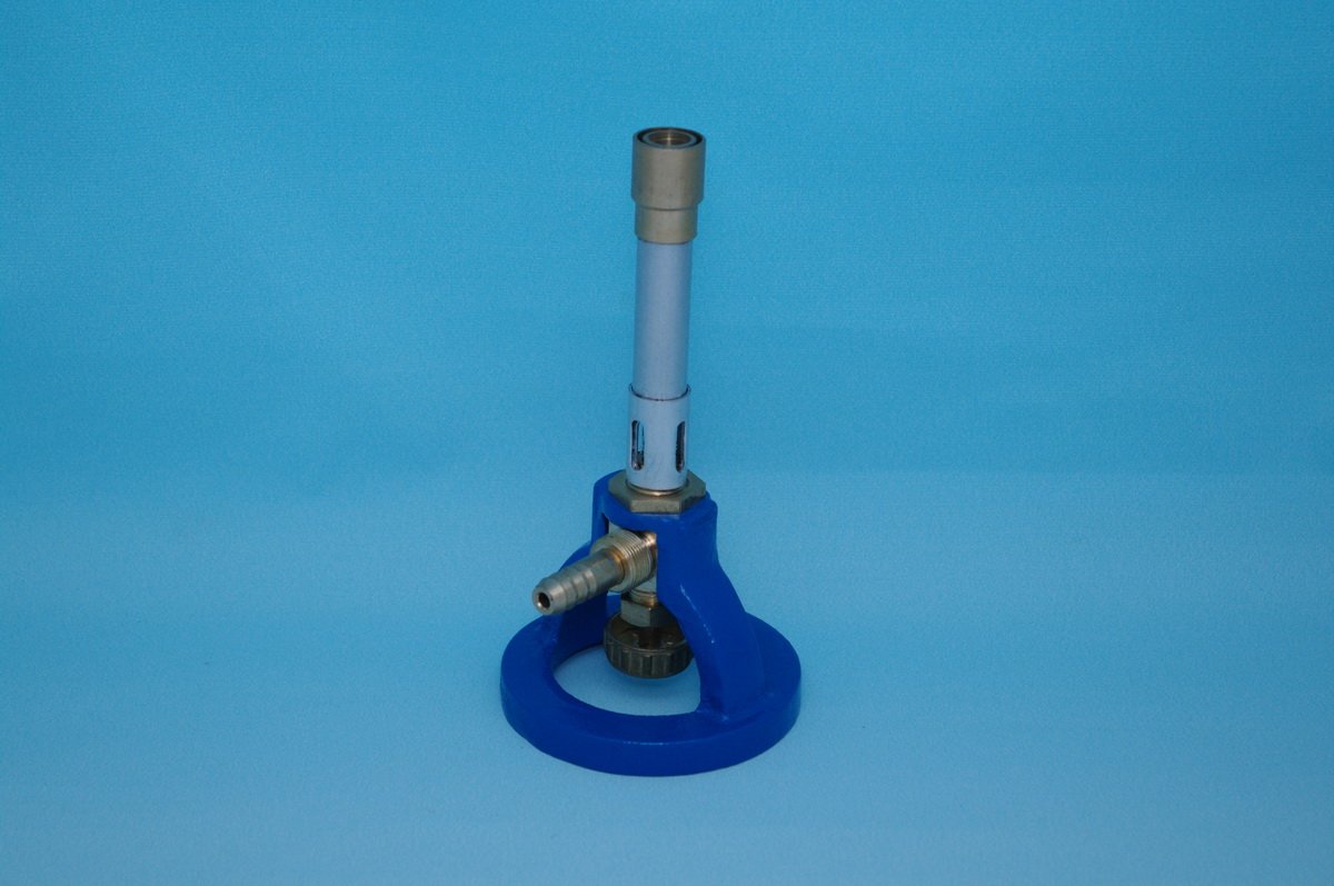 Lab Gas Burner with Flame Stabilizer - High Efficiency & Adjustable Flame for Chemistry Experiments, Science Labs & Classroom Demonstrations