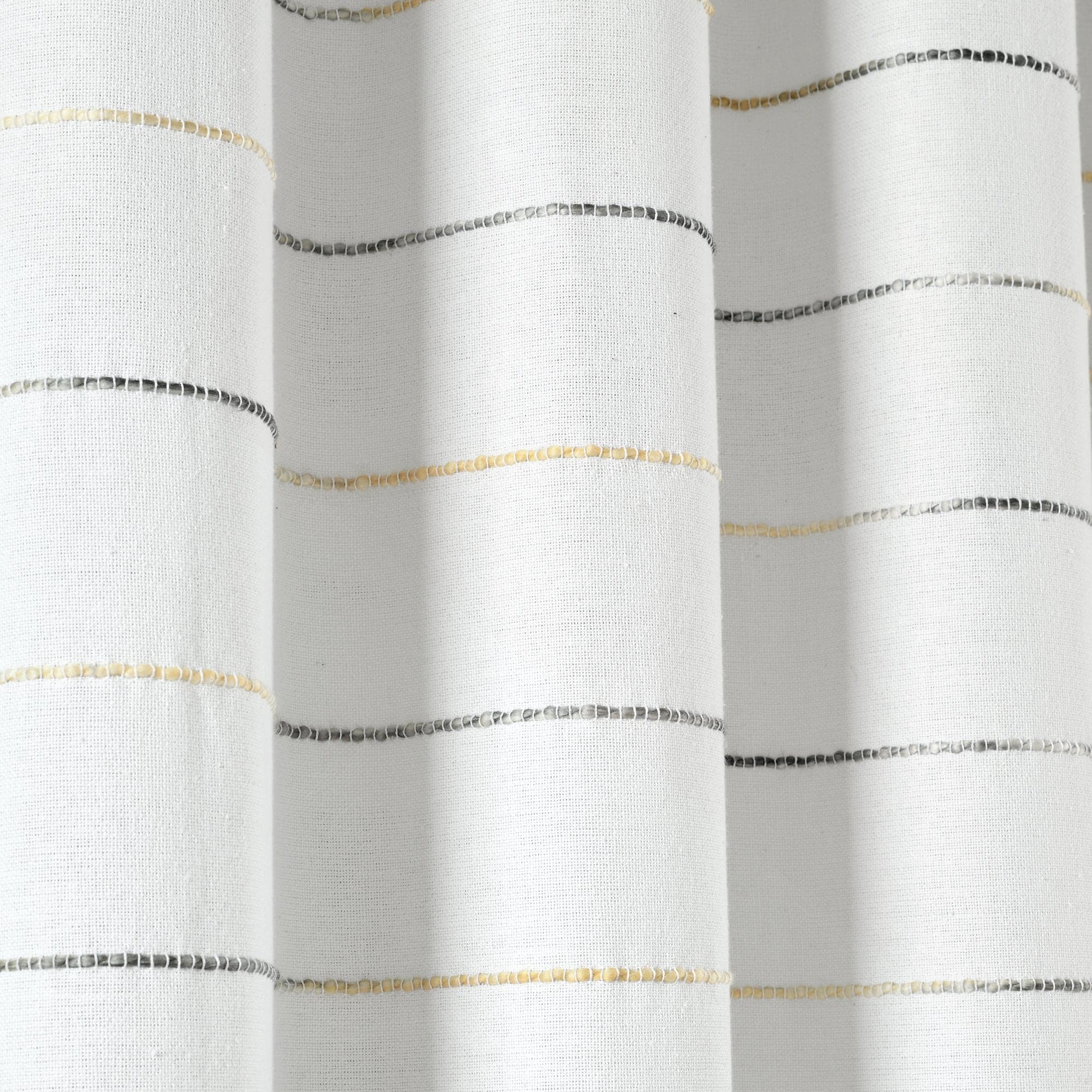Ombre Stripe Yarn Dyed Recycled Cotton Blend Window Curtain Panel Set - Eco-Friendly Home Decor for Living Room & Bedroom