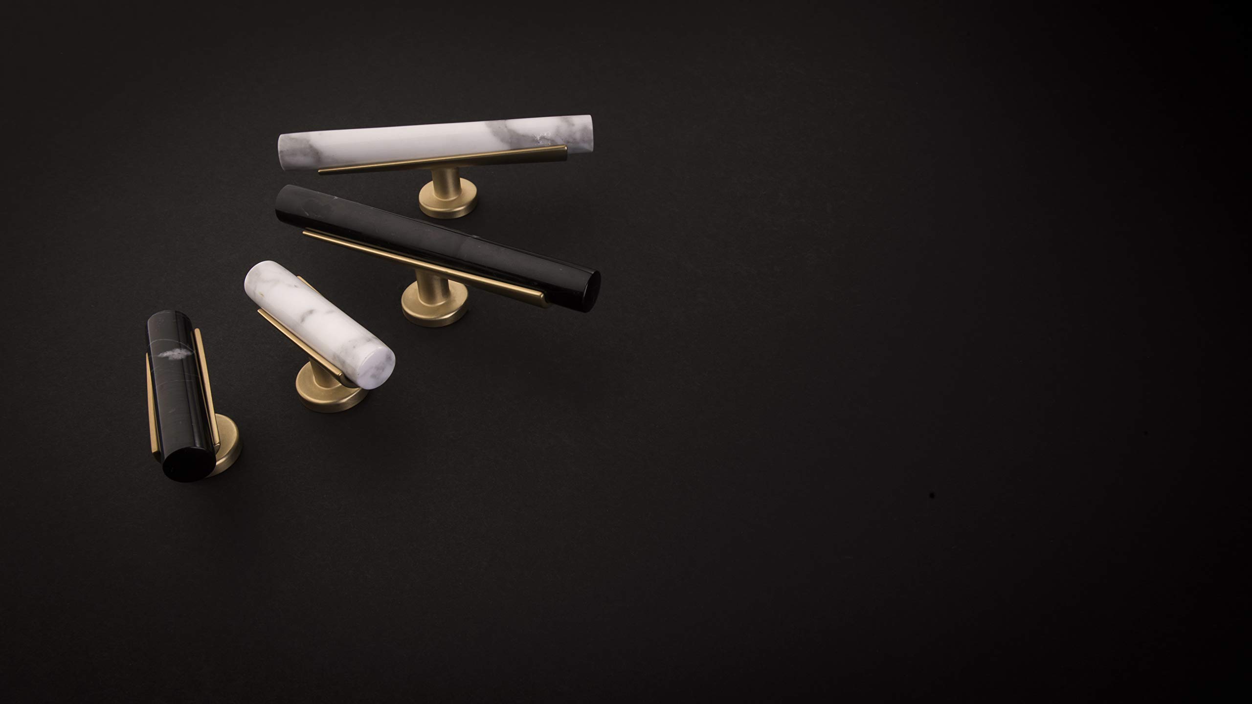 Brushed Golden Brass T Handle Knob (7 Pack) - 1