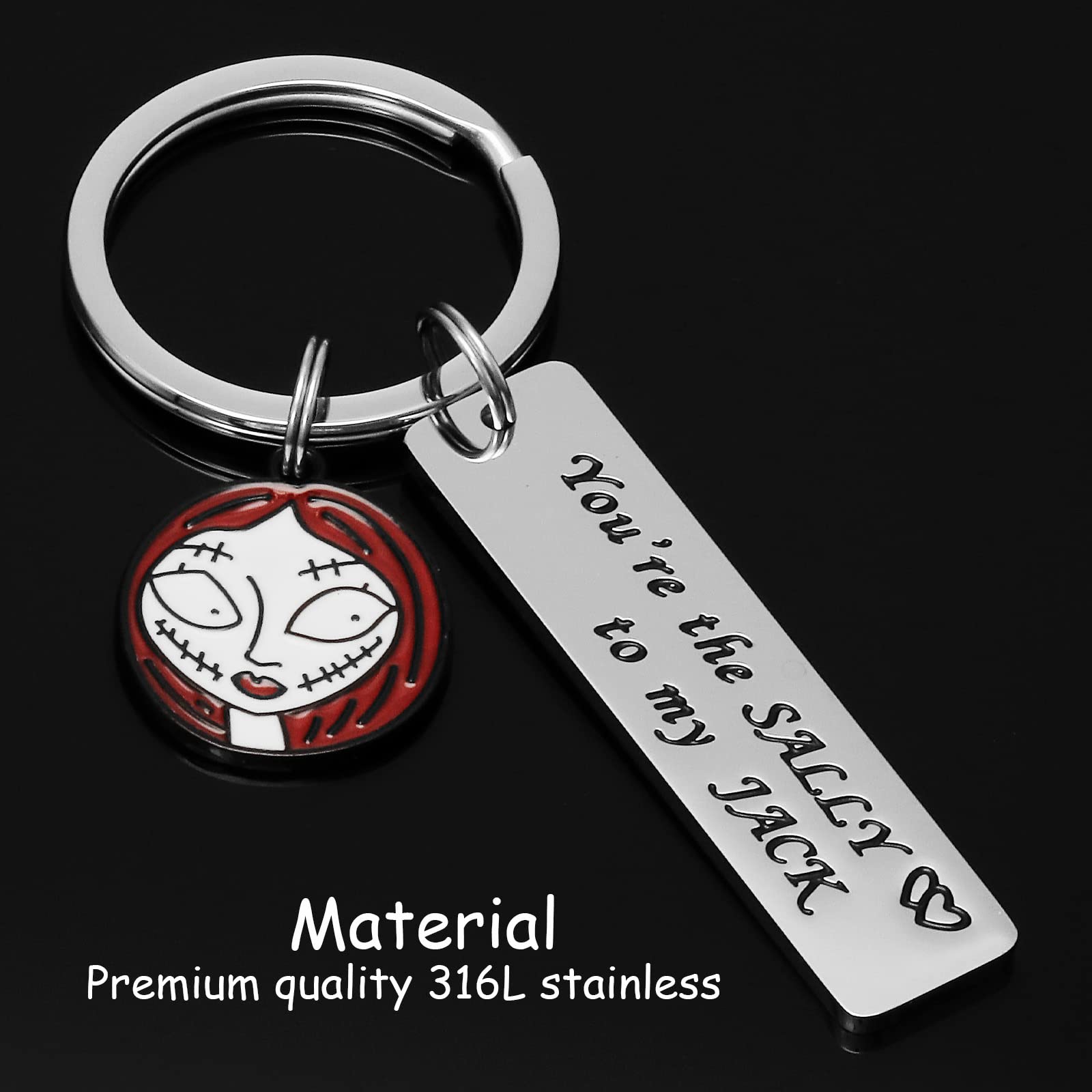 Jack Skellington Keychain - Unique Jack Skeleton Jewelry Gift for Women & Men - Perfect for Halloween, Christmas, Cosplay & Disney Nightmare Before Christmas Fans