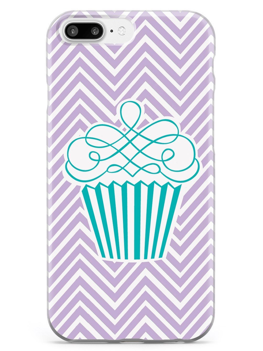 **Inspired Cases for iPhone 7 Plus - 3D Textured Protective Phone Cover with Cupcake & Chevron Design - Shockproof & Anti-Scratch - Perfect for Daily Use, Travel & Gift Giving**
